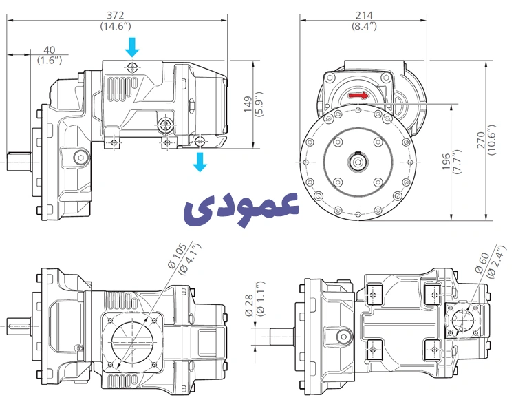 نقشه ابعاد و اندازه evo3